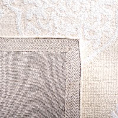 Ivory Abstract Handmade Tufted Wool 6' x 9' Area Rug