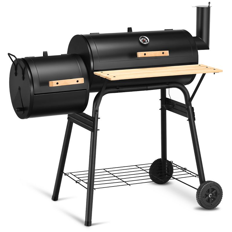 Costway Outdoor BBQ Grill Charcoal Barbecue Pit Patio Backyard Meat Cooker Smoker, 1 of 10