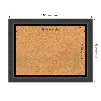 Tuxedo Black Framed Natural Cork Bulletin Board 33" x 25"