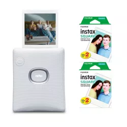 Fujifilm INSTAX Square Link Instant Printer (White) with instax Film(40 Exp)