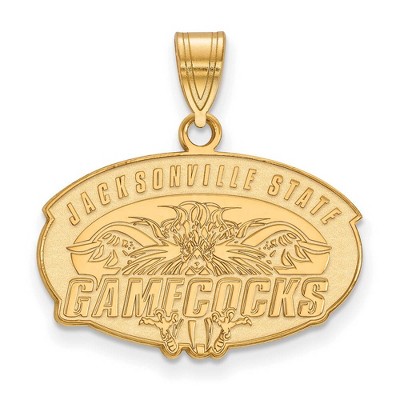 Black Bow Jewelry 14k Yellow Gold Jacksonville State Gamecocks NCAA Medium Pendant