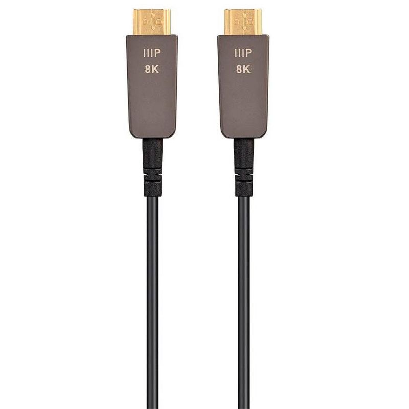 Monoprice HDMI Cable - 30 Feet - Black | Ultra High Speed, 8K@120Hz, Dynamic HDR, 48Gbps, Fiber Optic, eARC, AOC, YCbCr 4:4:4, Compatible with PS 5 /, 1 of 6