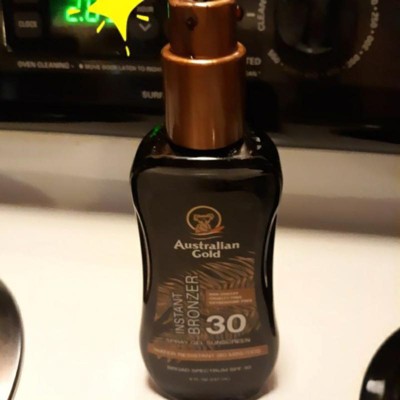 Australian Gold Instant Bronzer SPF30 Spray Gel Sunscreen 237ml - spray  autoabbronzante water resistant protezione alta