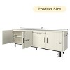 Dyonery 70" Fluted TV Stand, Entertainment Center with Storage£¬ Adjustable Shelf, Modern TV Console for Living Room and Bedroom, White - 4 of 4
