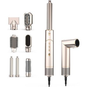 Hillhub Hair Dryer Brush, 7 in 1 Hair Styler High-Speed Flexible Rotating Negative Ionic Multi-Styler, Auto-Wrap Curling with No Heat Damage - 1 of 4