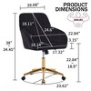 LOVMOR Adjustable Office Chair w/golden base,Modern Swivel Chair w/Wheels for Bedroom Office - 4 of 4