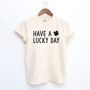 Simply Sage Market Women's Have A Lucky Day Clover Short Sleeve Garment Dyed Tee - 1 of 4