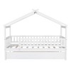 NicBex Twin Size Wooden Platform Bed, House Shaped Bed Frame with Twin Size Trundle and Guardrails for Boy and Girl, Easy Assembly - 4 of 4