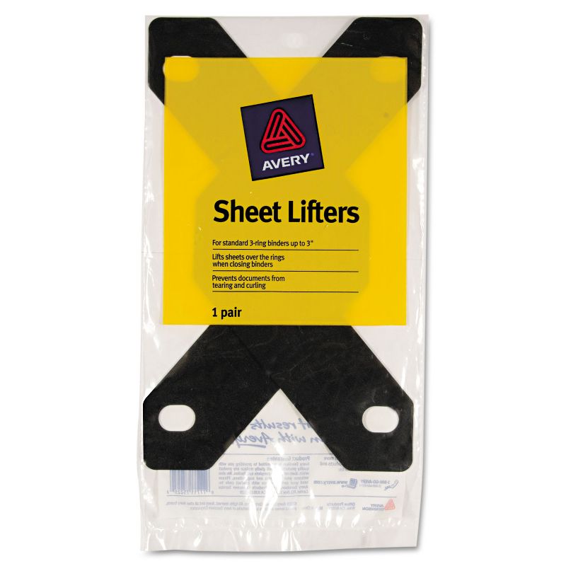 Avery Triangle Shaped Sheet Lifter for Three-Ring Binder Black 2/Pack 75225, 3 of 4