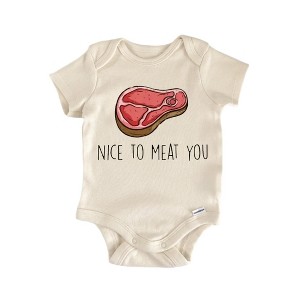 Meat You Bbq Newborn Baby Onesie® Bodysuit GS1 - 1 of 4
