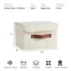 Aoibox 3D Textured Fabric Storage Box with Lid Collapsible Washable Organizer Small Beige Faux Leather Handles - 4 of 4