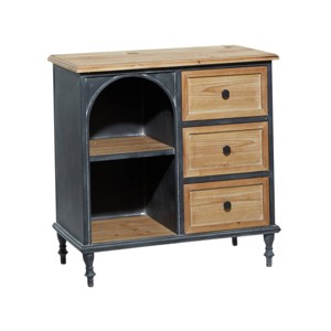 Farmhouse Wood Cabinet Black - Olivia & May - 1 of 4