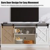LOVSON 58" Farmhouse Style TV Stand with Storage and Sliding Barn Doors, Wood Media TV Console with Height Adjustable Shelves for Living Room - 4 of 4