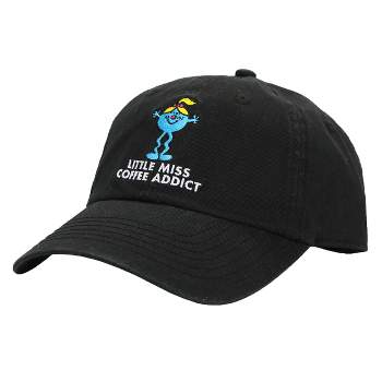 Mr. Men And Little Miss Meme Little Miss Coffee Addict Men's Black Dad Hat