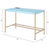 PAGED Modern Office Desk,Gold Finish Writing Desk ,Computer Desk for Home,Office,Workshop - 3 of 4