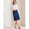 INSPIRE CHIC Women's Boho Hollow-Out Long Sleeve Ruffled Neck Cotton Button Down Shirt - 3 of 4
