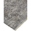 8' Gray and Ivory Oriental Power Loom Worn Faded Runner Rug - 4 of 4