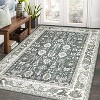 Washable Vintage Area Rug, Non Slip Low Pile Oriental Floral Carpet for Living Room Bedroom Dining Room - 4 of 4