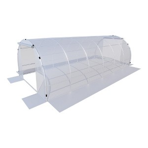 Aoodor Galvanized Pipe and PE Walk-in Tunnel Greenhouse 20 FT x 10 FT x 7 FT - 1 of 4