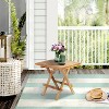 MaseiKar Teak Wood Patio Side Table, Square Folding Outdoor Side Table Waterproof, Sturdy Portable Bistro Table for Camping Deck Poolside - 4 of 4