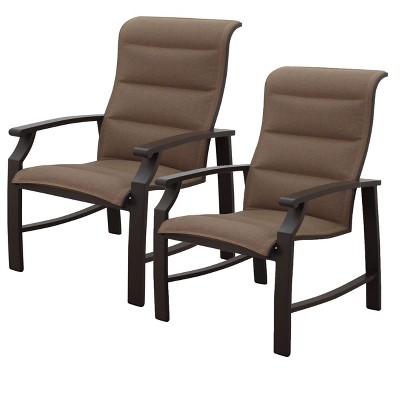 Courtyard Casual Madison Padded-Sling Dining Chair  Alum frame in powder coating Padded Textiline Sling