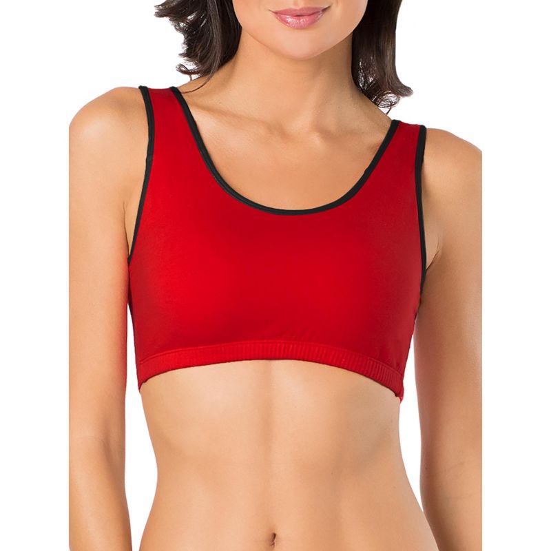 Fruit of the Loom Women's Tank Style Cotton Sports Bra 3-Pack, 3 of 9