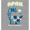 Autism Awareness Blue Dino Puzzle Icon  Adult Crew Neck Short Sleeve Tee - 2 of 2