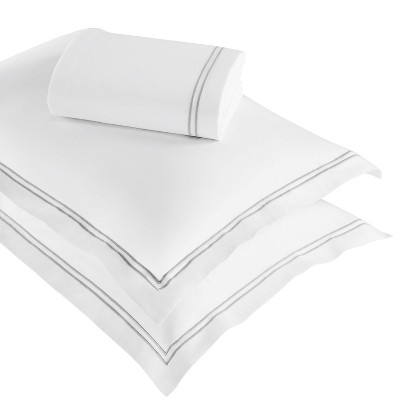 Cotton Two-Line Embroidered 3 Piece Duvet Cover Set by Blue Nile Mills