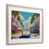 Stupell Industries Classic Car in Tropical Town Framed Print Under Glass Art, Brown, 23" x 17" - 2 of 4