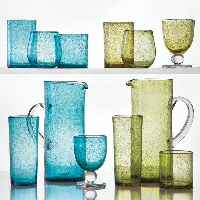 Clear Handcrafted Bubble Glass Stemless Wine Glass