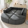 114.9"W Modular Sectional Sofa with Curved Design, Free-Combined Boucle Fabric Sofa Bed - ModernLuxe - 2 of 4