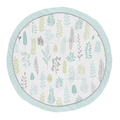 Image of Sweet Jojo Designs Boy, Girl, Unisex/Gender Neutral Baby Tummy Time Playmat Sloth Green and White