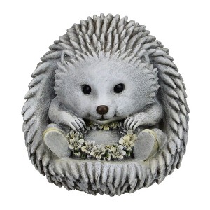 Roman 7.5" Gray and White Outdoor Hedgehog in Rain Boots Garden Statue - 1 of 3