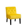 Velvet Armless Button Tufted Accent Chairs 2-Piece Set with Curved Back, Tapered Wooden Legs and High-Density Foam, Modern Sleek Design - 3 of 4