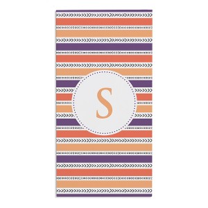 Personalization Mall Purple Pattern Initial Beach Towel - 1 of 2