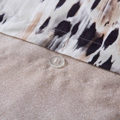 Abstract Leopard Brown Cotton King Duvet Cover Set with Shams