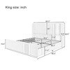 CAVINAS Queen Size Platform Beds, Corduroy Upholstered Bed Frame with Vertical Stripe Wingback Headboard and High Footboard - 4 of 4