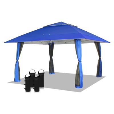 13X13 Instant Gazebo Screen House - Centerlok, Sto 'N Go, Silver Coated 150D - CA169M Blue