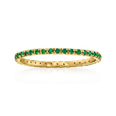 Pure Collection by Ross-Simons 0.33 ct. t.w. Emerald Eternity Band in 14kt Yellow Gold