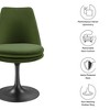 Modway Lippa Velvet Dining Chair - Swivel Side Chair in Black Moss Green with 360° Rotation and Pedestal Base - 3 of 4