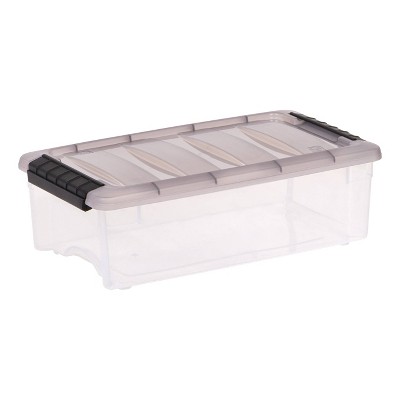 Clear Stackable Plastic Storage Box with Latching Lid, 5 Qt.