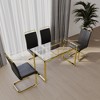 5-Piece Dining Set with Glass Table and Upholstered Chairs - 4 of 4