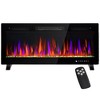 HOMCOM 42" Ultra-thin Recessed and Wall Mounted Electric Fireplace, Freestanding Fireplace Heater with Adjustable Flame Effect, Crystal, Black - 4 of 4