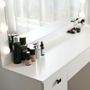 Gulches Vanity table with lighted mirror, vanity desk with 3 drawers and storage cabinet,3 color lighting modes adjustable brightness, white - 4 of 4
