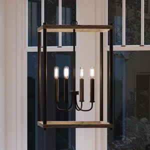 Urban Ambiance Luxury Modern Farmhouse Narrow Chandelier,  25"H x 14"W,  Olde Bronze Finish, UHP2382 - 1 of 4