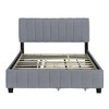 YOOCOZZ Queen Size Velvet Upholstered Platform Bed with 2 Storage Drawers and Twin XL Trundle - 2 of 4