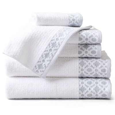 Market & Place Turkish Cotton Luxury 6-Piece Bath Towel Set Dark Grey