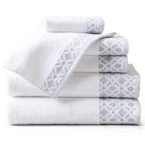 Market & Place Turkish Cotton Luxury 6-Piece Bath Towel Set - 1 of 4