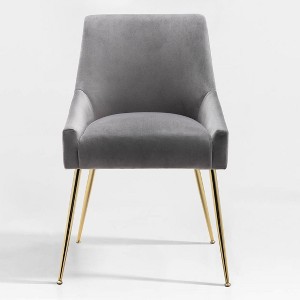 WestinTrends Upholstered Performance Velvet Accent Chair With Metal Leg - 1 of 4
