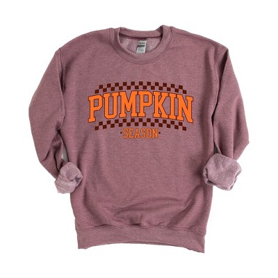 Simply Sage Market Women's Graphic Sweatshirt Checkered Arched Pumpkin Season